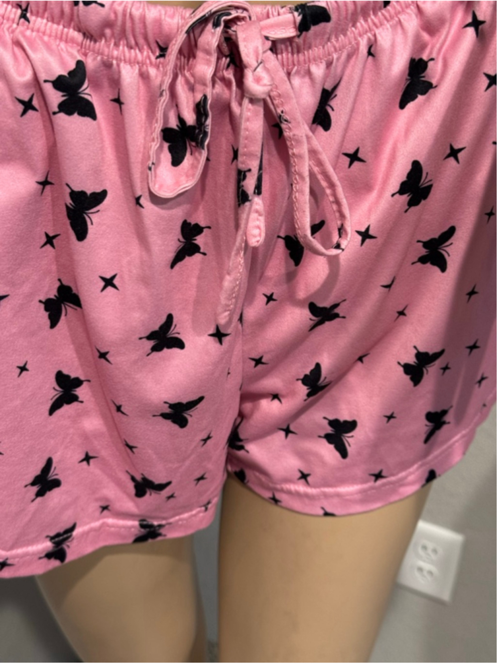 Women's EKOUAER Black Pink Butterfly Pajama Set M - Picture 3 of 12